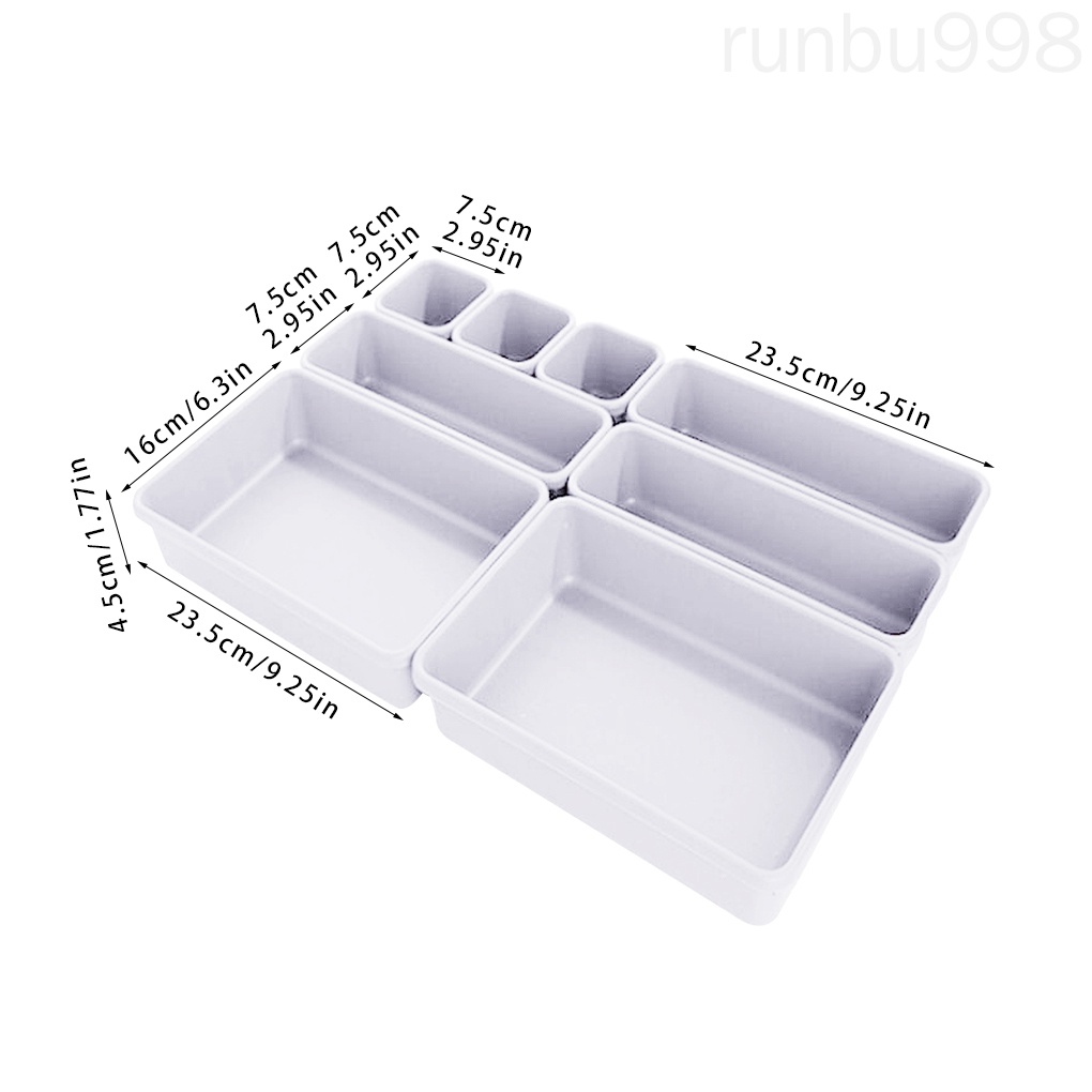 Set 8 khay nhựa chia ngăn kéo tiện dụng cho gia đình / văn phòng
