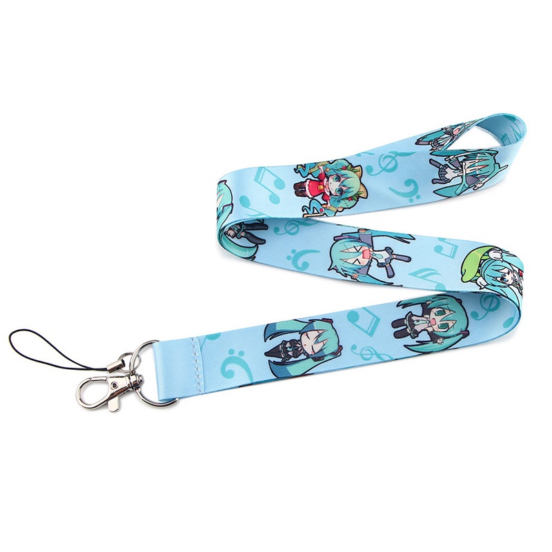 Dây Đeo Cổ Gắn Điện Thoại/Chìa Khóa/Thẻ ID In Hình Hatsune Miku