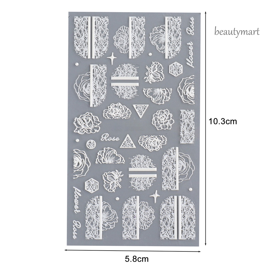 [Hàng mới về] Miếng dán móng dập nổi hình hoa thời trang nữ