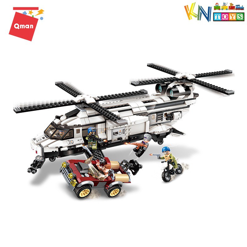 Đồ chơi xếp hình, lắp ráp lego Qman 3208 - Phi cơ xạ thủ (648 mảnh ghép)