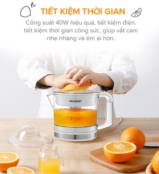 [HỎA TỐC] Máy vắt cam Sharp EJ-J407-BK - Công suất 40W - Hàng chính hãng