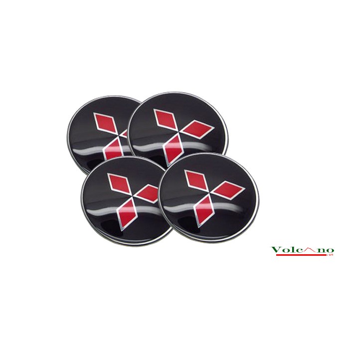 Set 4 Miếng Dán logo 56mm Trang Trí Trục Bánh Xe Hơi Mitsubishi Mazda Hyundai Chervolet Kia Toyota