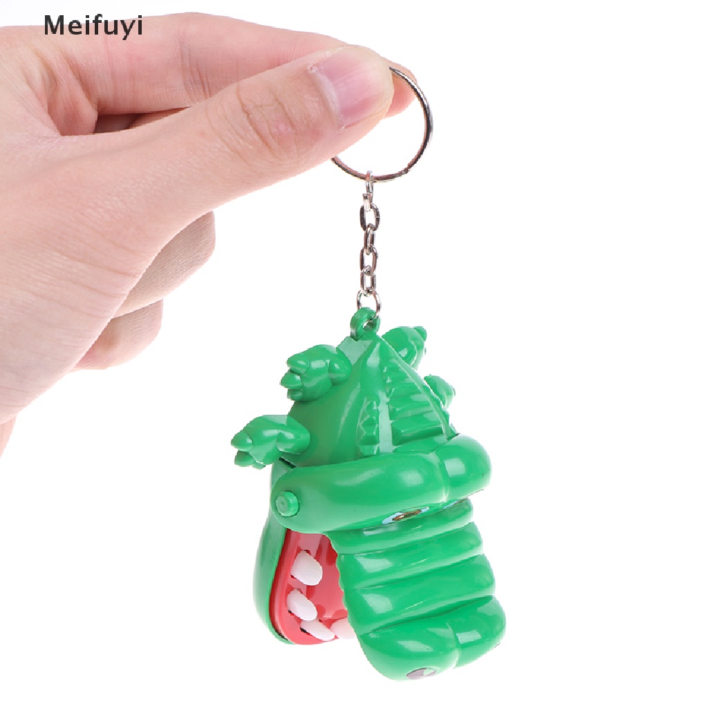 [Meifuyi] Creative Small Size Crocodile Mouth Dentist Bite Finger Game Funny Gags keychain COD