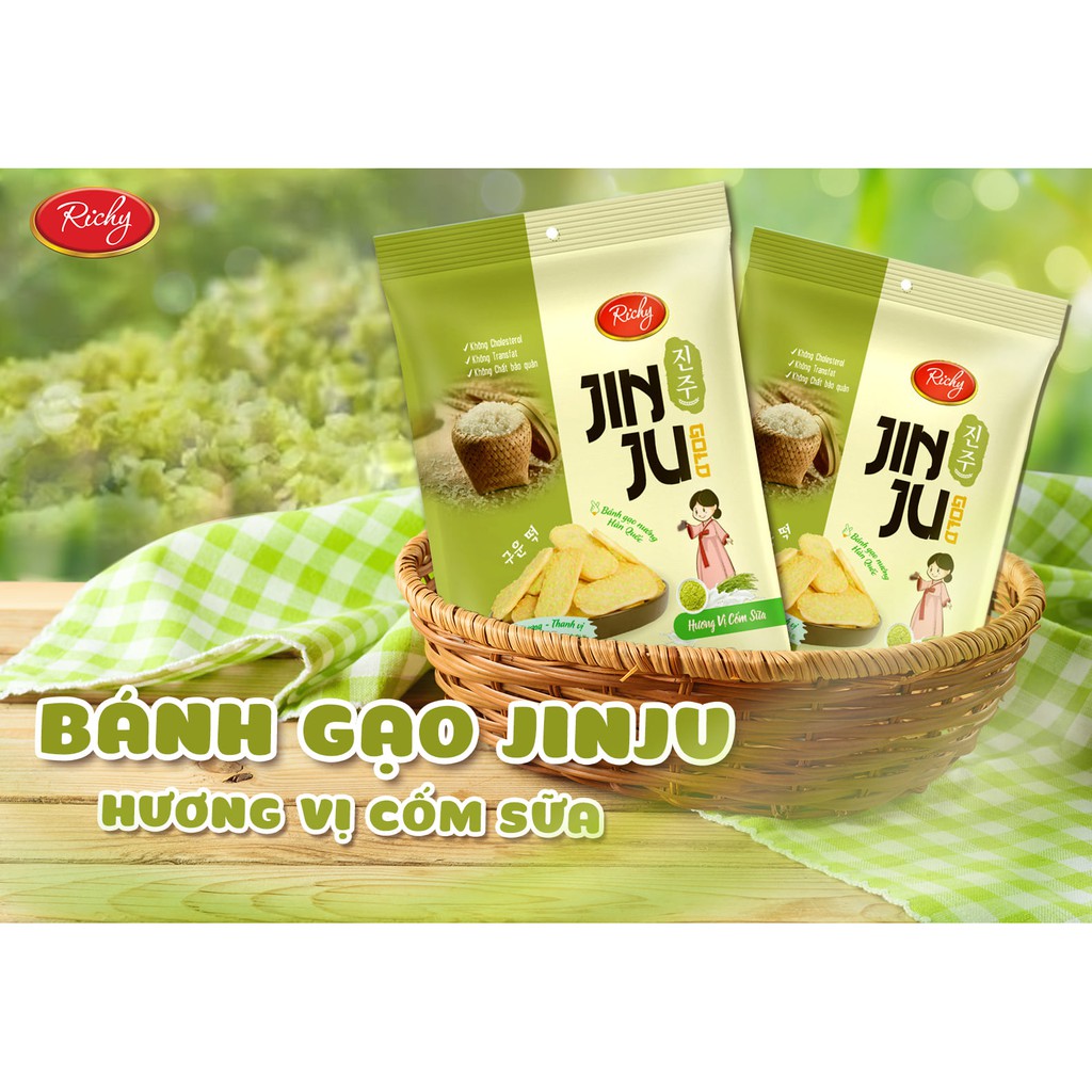 Bánh Gạo Nướng Hàn Quốc Hương Vị Cốm Sữa Túi 145gr (16 Gói Nhỏ Bên Trong)