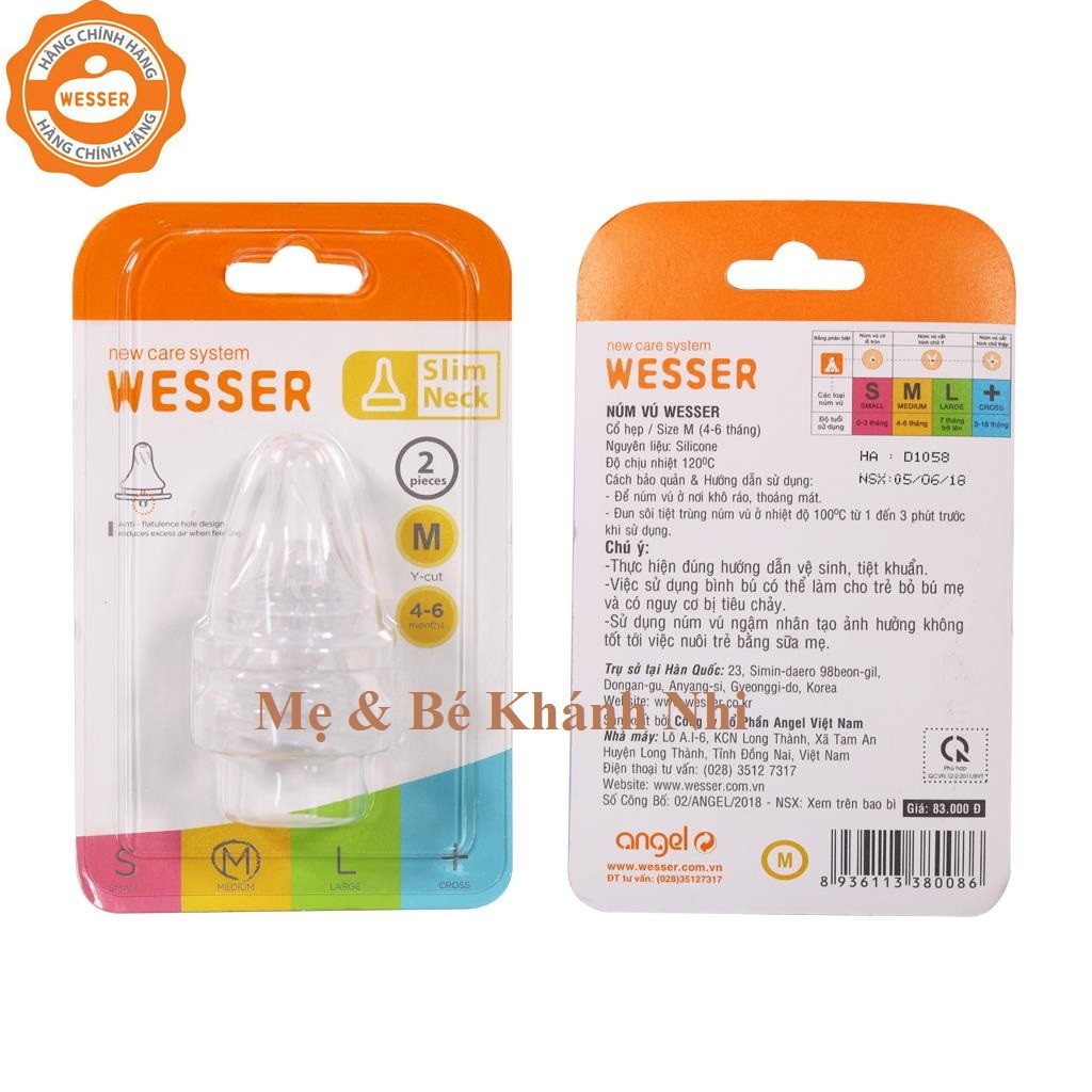 Bình Sữa WESSER Cổ Hẹp PP Bottle  60ML/140ML/250ML