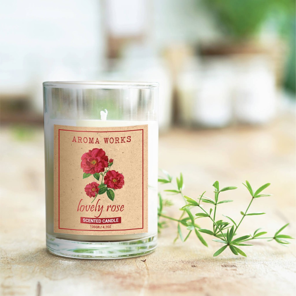 Nến Thơm Thiên Nhiên Aroma Works Natural Scented Candle - Lovely Rose