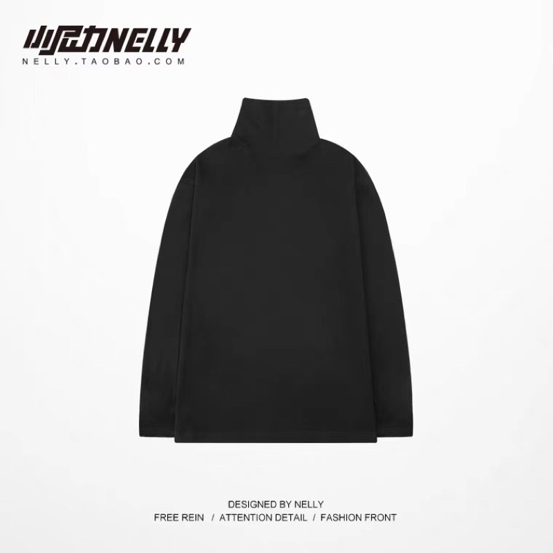 Áo thun dài tay cổ lọ nelly  form rộng dành cho nam và nữ 39 12 50