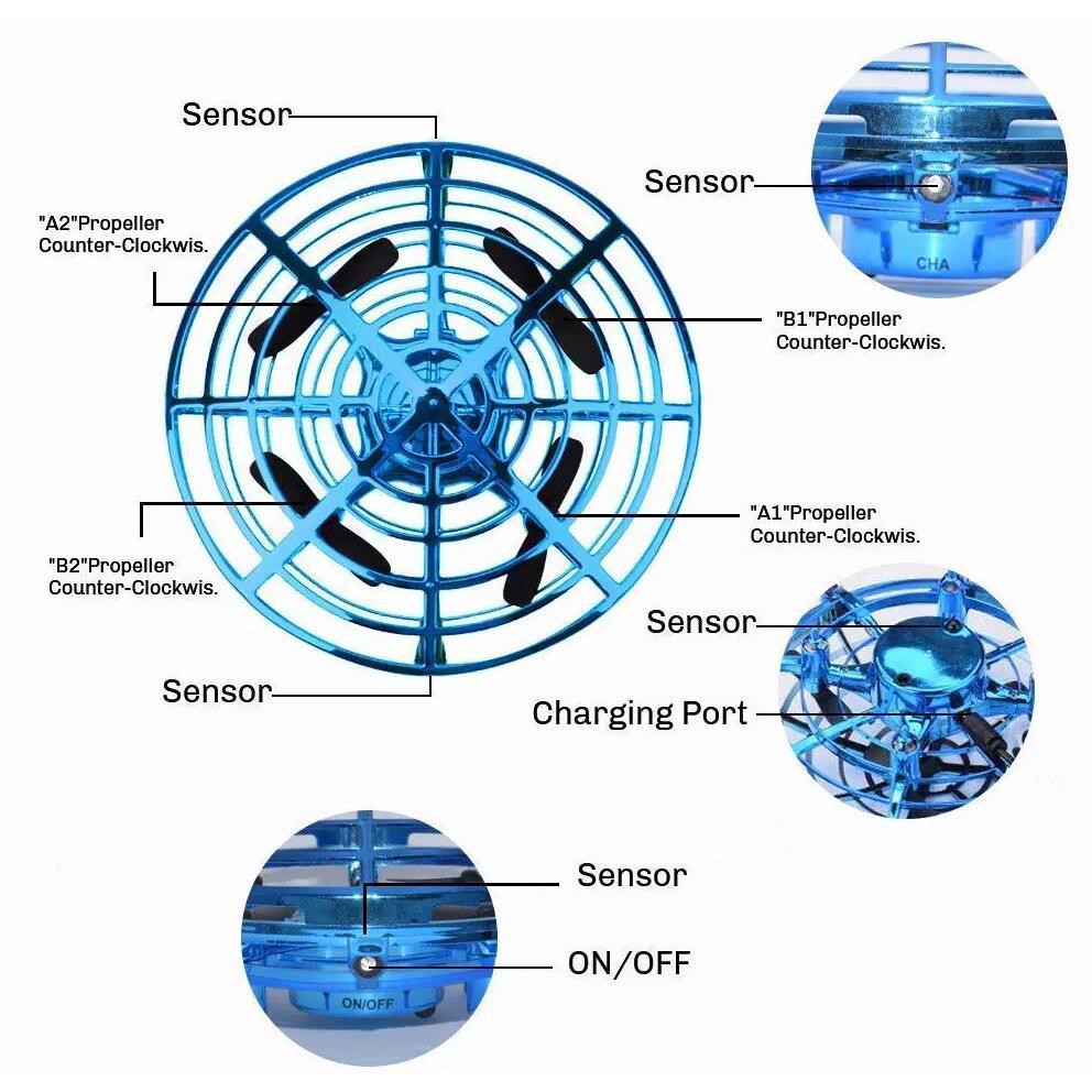 [Đồ chơi trẻ em] Đĩa bay UFO cảm ứng đa chiều cao cấp