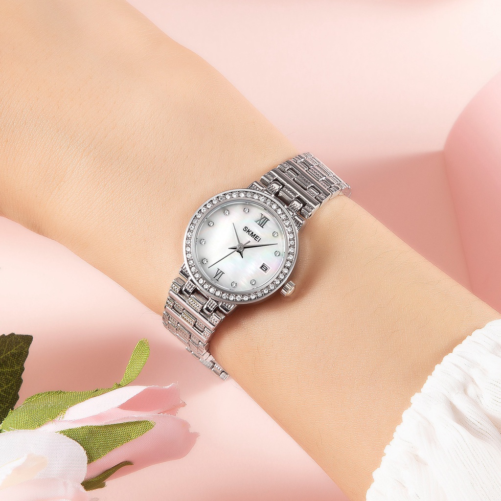Đồng Hồ Quartz Nữ SKMEI Q030 Chống Thấm Nước, Chất Liệu Thép Không Gỉ