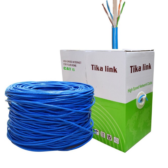 [Mã ELMSBC giảm 8% đơn 300K] Thùng Cáp Mạng Cat6 305 mét - Tika link - Tiết diện 0.42 - Chống Nhiễu- Hình Thật (BOX)