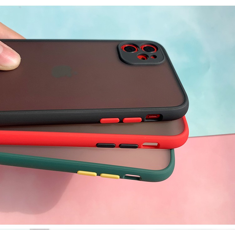 Ốp điện thoại trong mờ viền khác màu độc đáo đẹp mắt cho iPhone11/11Pro 11pro Max X XR XS XS MAX 7 8 plus SE