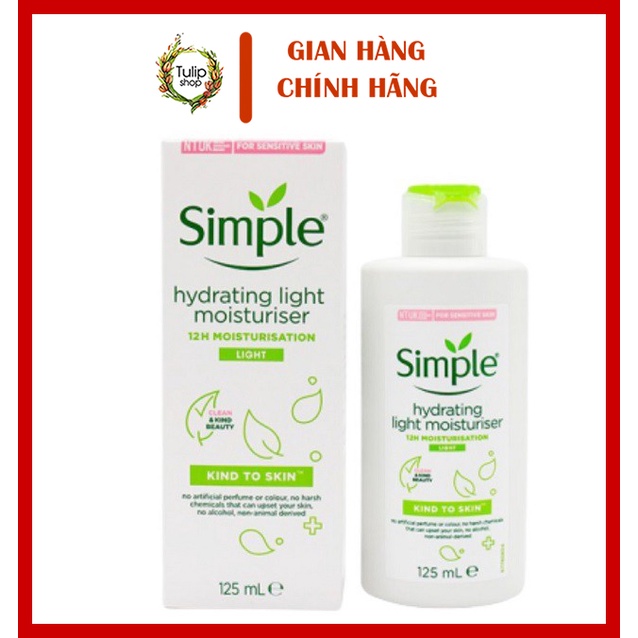 Sữa Dưỡng Ẩm SIMPLE MOISTURISER 125 ml Anh quốc