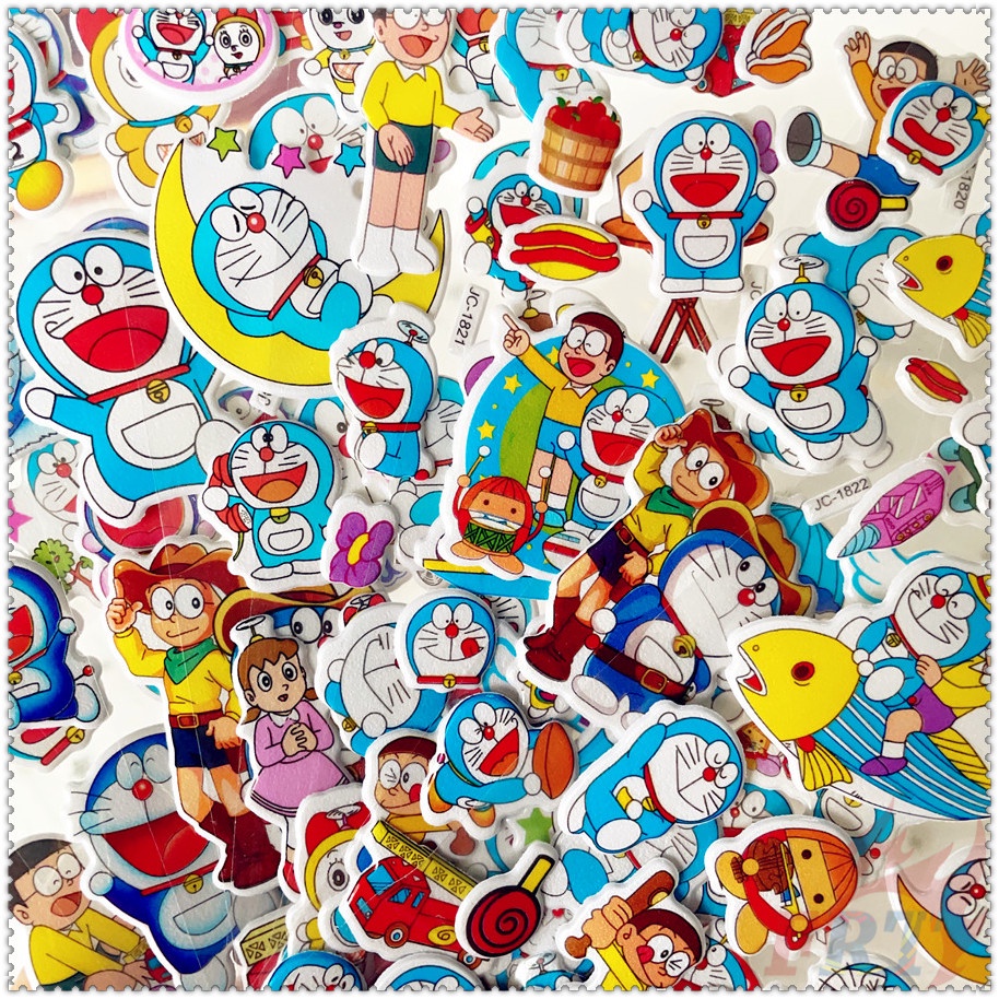 ▶ 5 Tấm Hình Dán Khen Thưởng Tự Làm Doraemon Q-1 ◀ Miếng Dán PVC 3D Chống Thấm Nước Chất Lượng