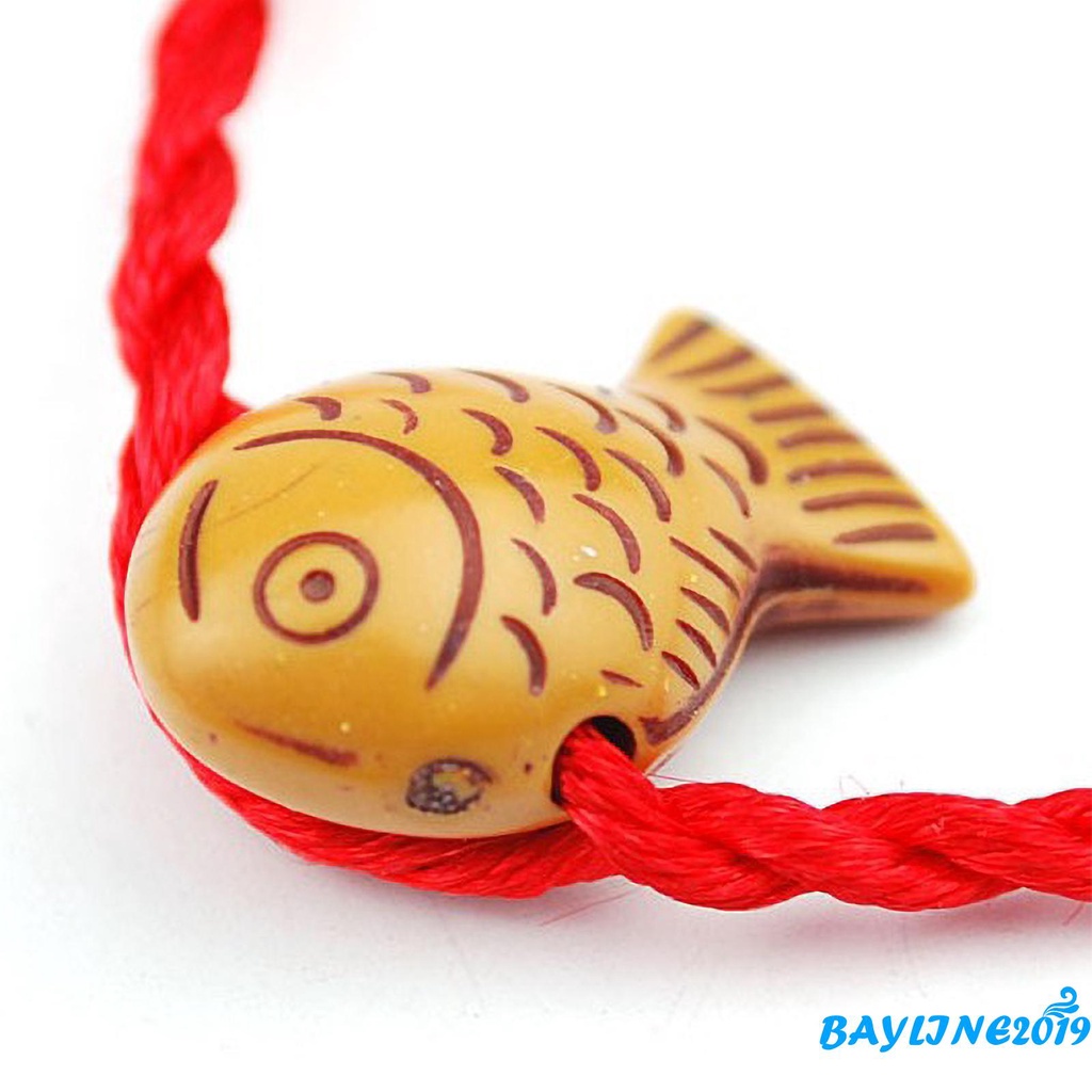 Vòng tay dây thừng đỏ gỗ giả làm quà tặng