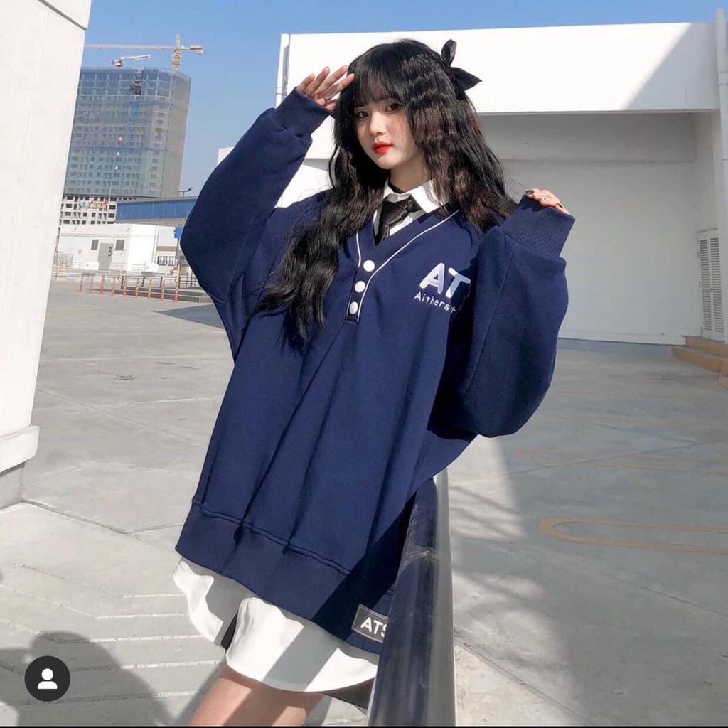 Áo Nỉ Sweet Nữ Form Rộng ATS Tay Dài Bồng Dày Dặn-🔥Áo khoác phom rộng Freeship extra🍀ONE UNISEX | BigBuy360 - bigbuy360.vn