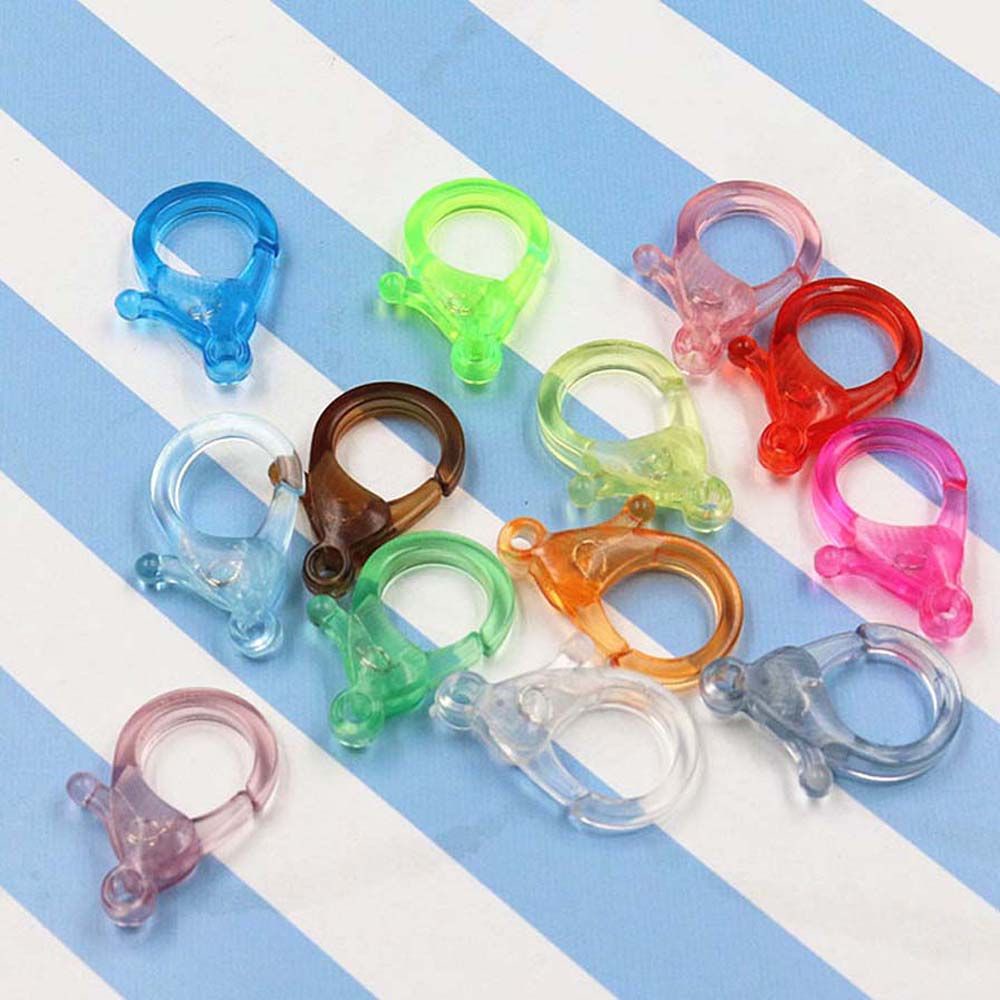 Set 10 móc khóa càng cua trong suốt nhiều màu sắc dùng để tự làm đồ trang sức