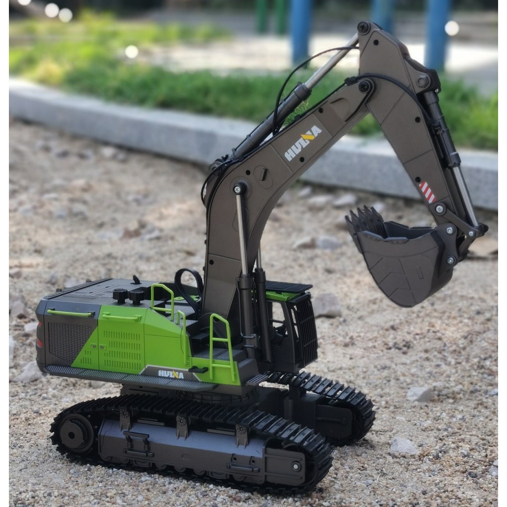 Mô hình máy xúc Huina 593 Huina 1593 RC Excavator 1/14 Model 22CH Truck 2.4G máy xúc đầu khiển từ xa, máy múc hulna 593