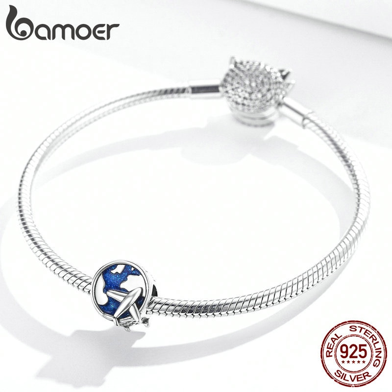 BAMOER Mặt Dây Chuyền Bạc 925 DIY SCC1568 Họa Tiết Voyage Độc Đáo