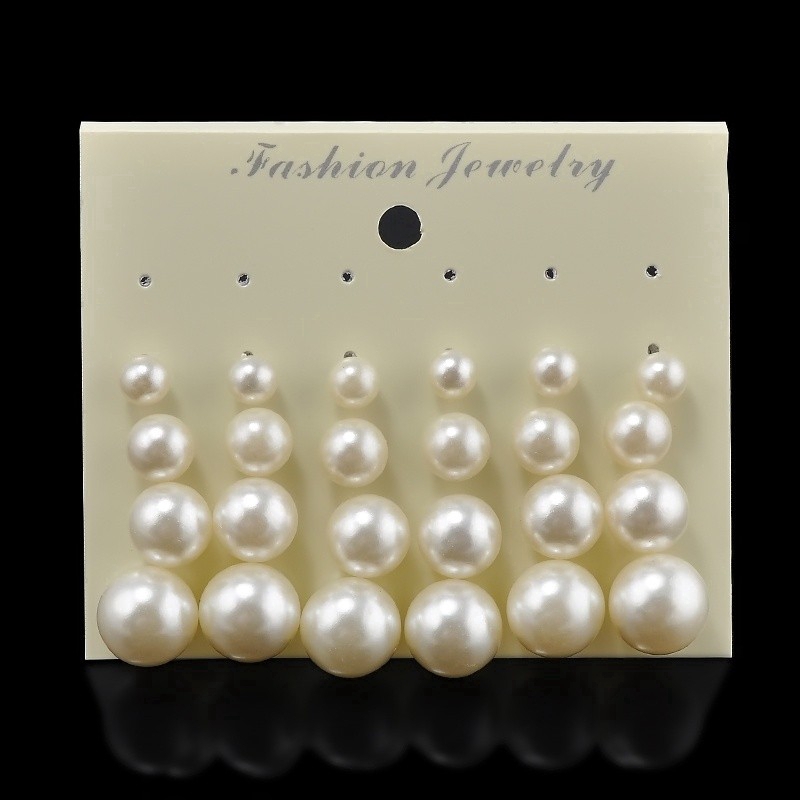 Set 12 Đôi Khuyên Tai Đính Ngọc Trai Giả Cổ Điển Thời Trang Cho Nữ