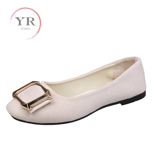Giày Lười Da Lộn Plus Size 35-43 Cho Nữ