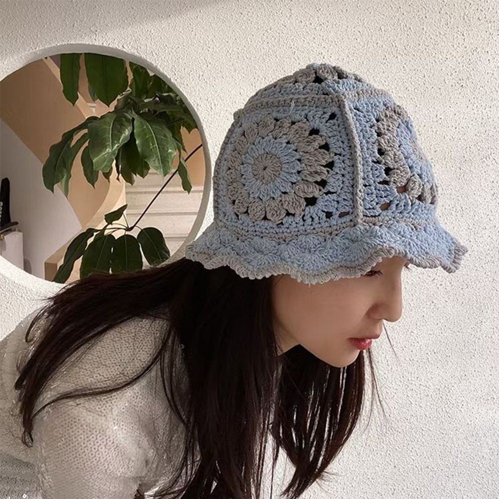 Nón Vành Cotton Đan Len Hở Chóp Nhiều Màu Thời Trang Cho Nữ