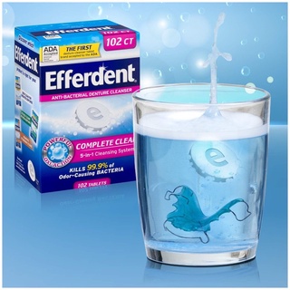 Vỉ viên vệ sinh khay niềng răng trong suốt, hàm giả, 6 viên Efferdent, USA