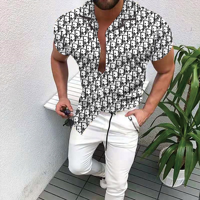 Hàng Có Sẵn!Dior! Áo Sơ Mi Phối Nút Kiểu Dáng Thoải Mái