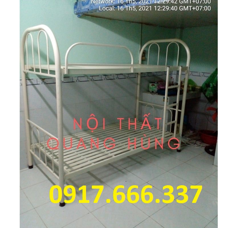 Giường sắt 2 tầng 1m/1m dành cho gia đình giá rẻ - Giao hàng hỏa tốc trong ngày