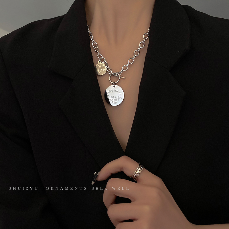 Vòng cổ Mạ Bạc Phong Cách Hip Hop Hàn Quốc Sang Trọng