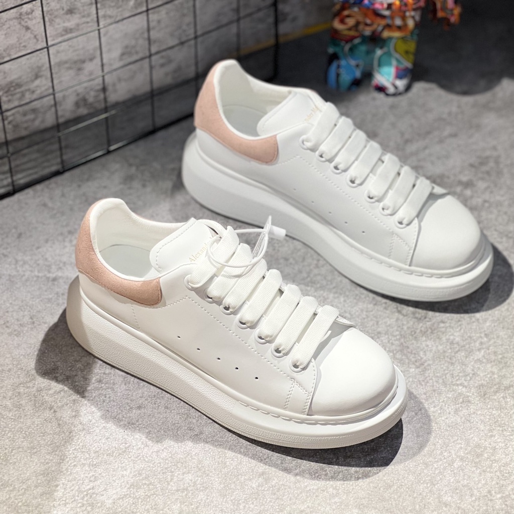 Giày alexander mcqueen nam, nữ gót HỒNG bản chuẩn 11. Hộp cứng + túi xách+ giấy gói