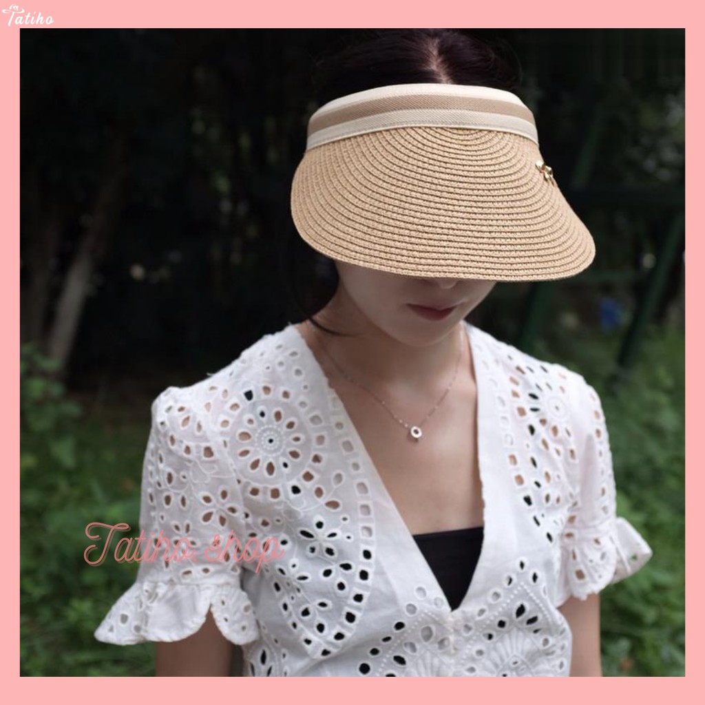 [HÀNG XỊN, GIÁ TỐT] Nón Cói, Mũ Cói Nửa Đầu Thời Trang Nữ Đi Biển Phong Cách Hàng Quốc - Mã NC005