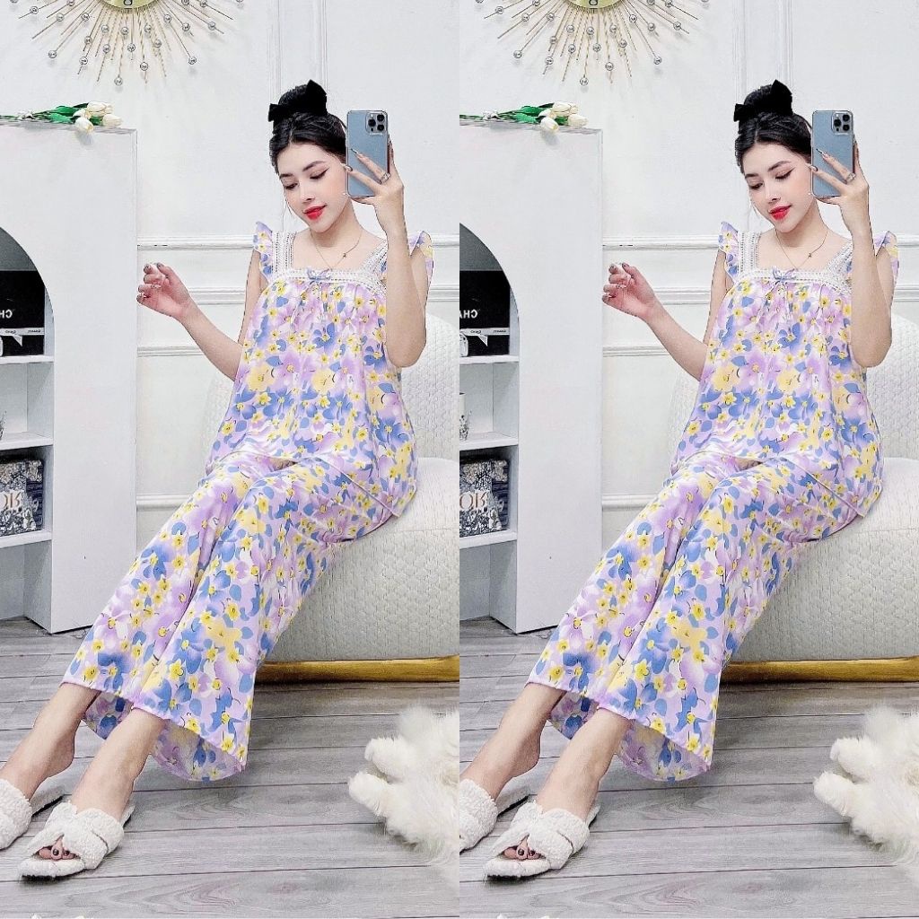 Đồ Ngủ Nữ, Đồ Ngủ Sexy lụa Han cao cấp mềm mại xinh xắn &lt; 60KG