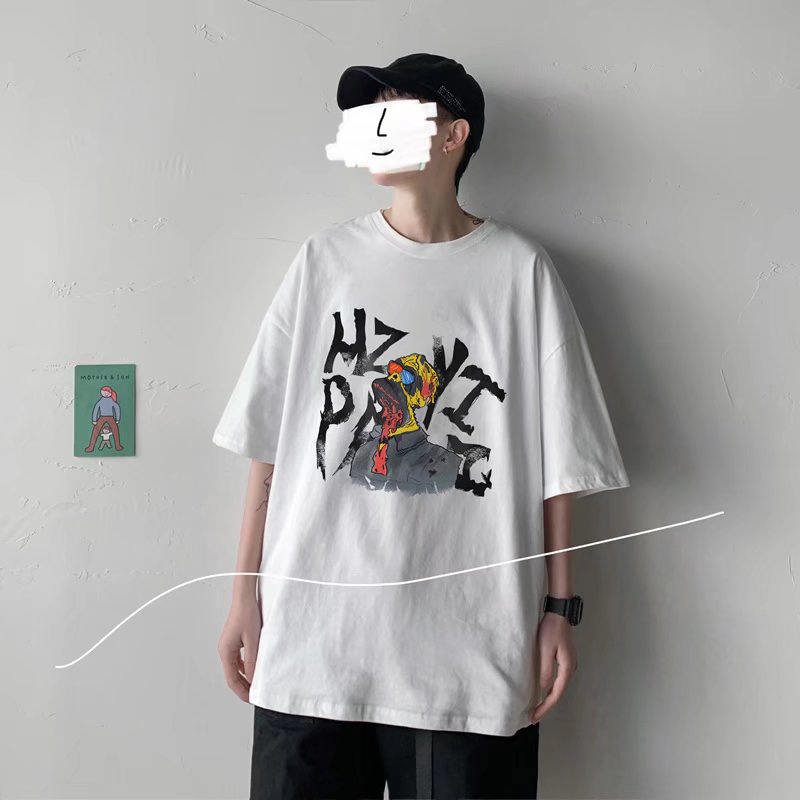 Áo Thun Dáng Rộng In Chữ Phong Cách Hàn Quốc Thời Trang Mùa Hè Cho Nam / Size M-8XL