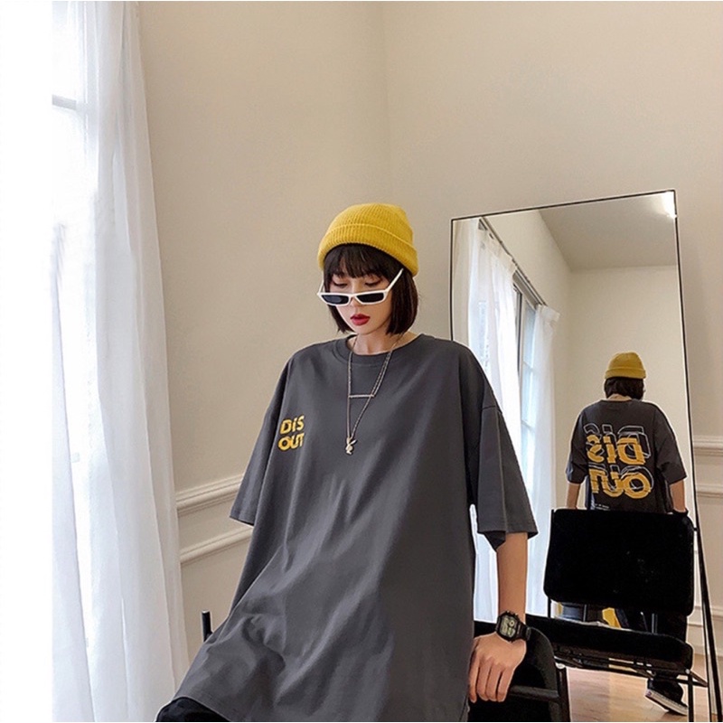 Áo thun phông nam nữ PINK tay lỡ form rộng DIS OUT Unisex