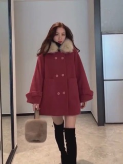Áo dạ choàng cổ lông