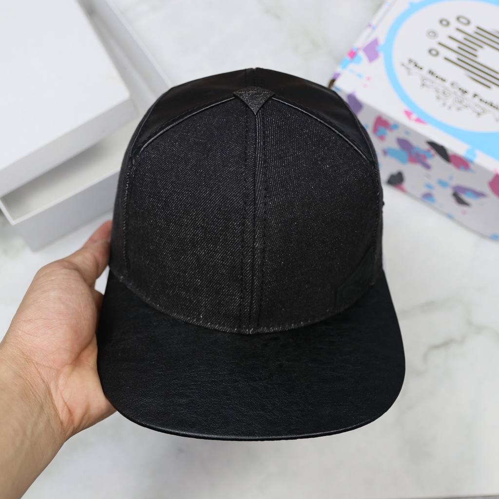 Mũ Snapback Nón Cam New Chính Hãng 100% Fullbox Vải jean kết hợp da phong cách hiphop