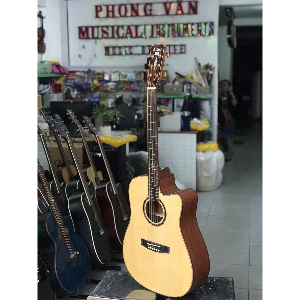 [Tặng kèm phụ kiện] Đàn guitar acoustic Also gỗ mahogany