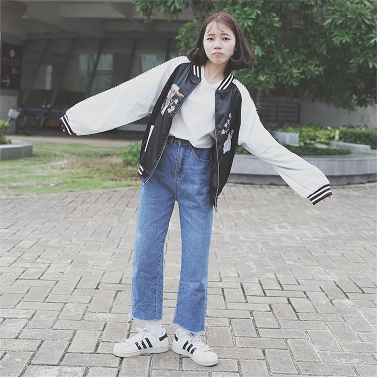 [Có Sẵn] Bomber thêu hoa Hàn Quốc #055 | BigBuy360 - bigbuy360.vn