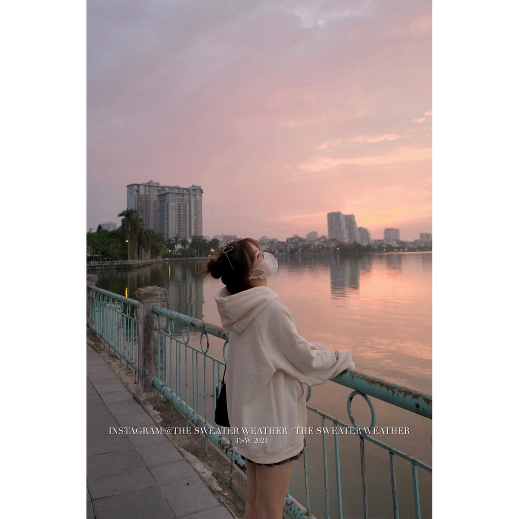 (Ảnh thật) Áo nỉ bông trơn cổ tròn/hoodie chữ E the.sweaterweather TSW | BigBuy360 - bigbuy360.vn