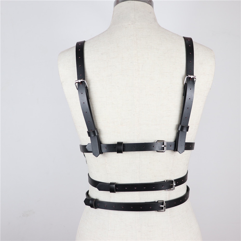 Fullyoung Đai Da Đeo Ngực Có Thể Điều Chỉnh Phong Cách Retro Bondage Bdsm Erotic Ôm Dáng Cho Nữ