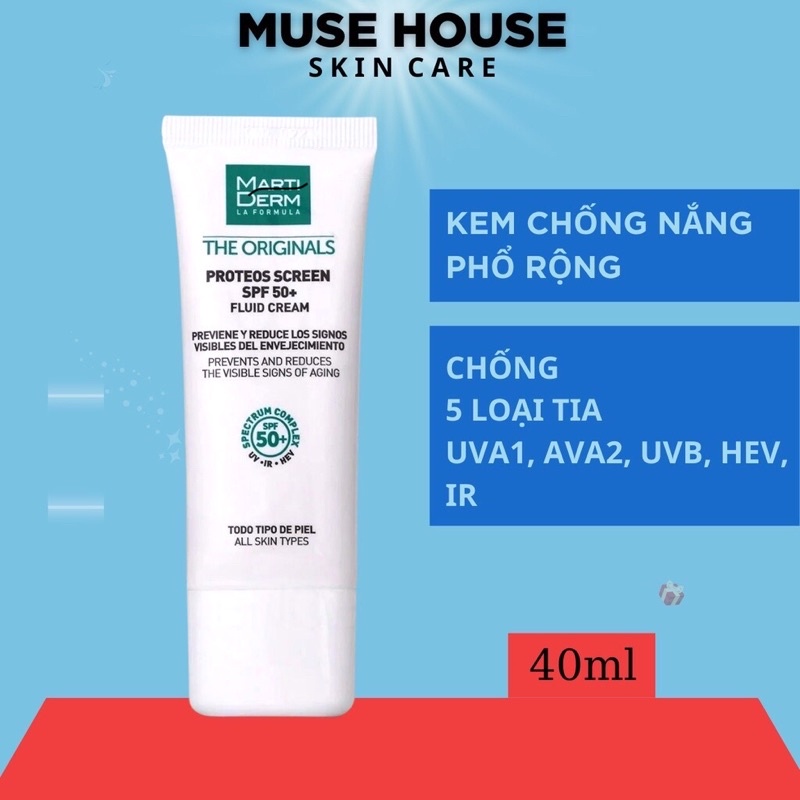 Kem Chống Nắng Phổ Rộng Ngừa Lão Hóa Marti Fluid Cream Chính Hãng