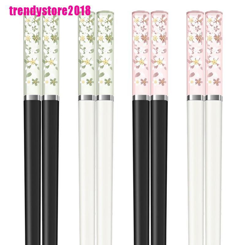 Đôi Đũa Hợp Kim In Hình Hoa Anh Đào Xinh Xắn