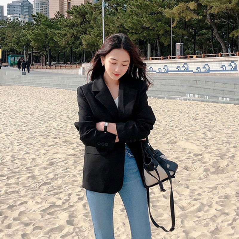 Áo Vest thu xuân kiểu hàn thời trang công sở đi chơi áo blazers hai lớp mặt trong kẻ sọc phong cách order Quảng châu | BigBuy360 - bigbuy360.vn