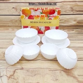 Bộ chén tô dĩa sứ trắng - bộ chén tô dĩa sứ