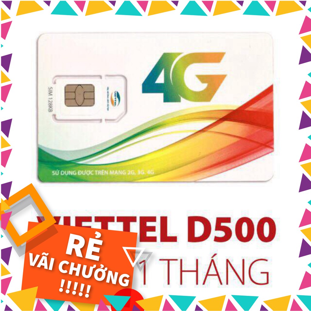 GIẢM KỊCH SÀN SIM 4G VIETTEL D500 TẶNG 4GB/THÁNG TRỌN GÓI MIỄN PHÍ 1 NĂM XÀI THẢ GA %