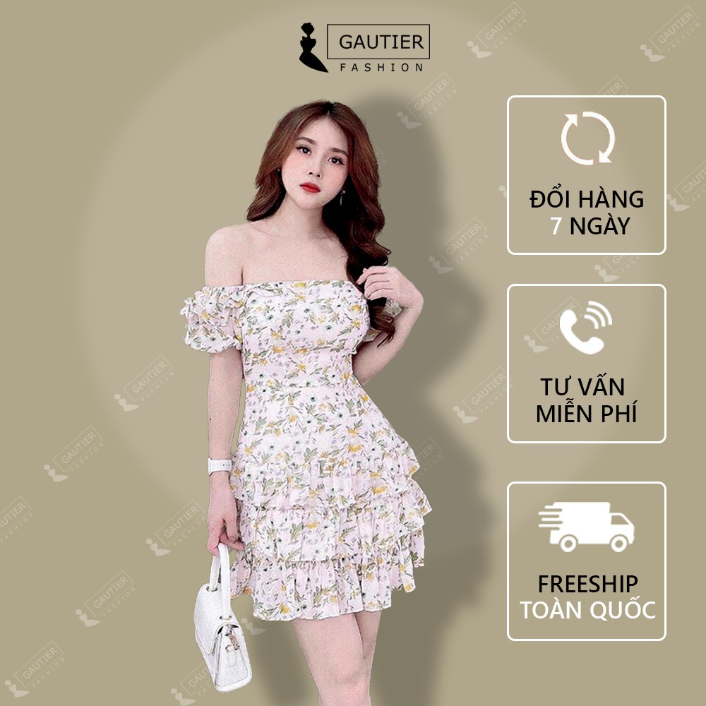 Đầm Lụa Hoa Cao Cấp , Đầm Dự Tiệc Sinh Nhật , Đám Cưới , Đầm Dạo Phố - Thời Trang Gautiier