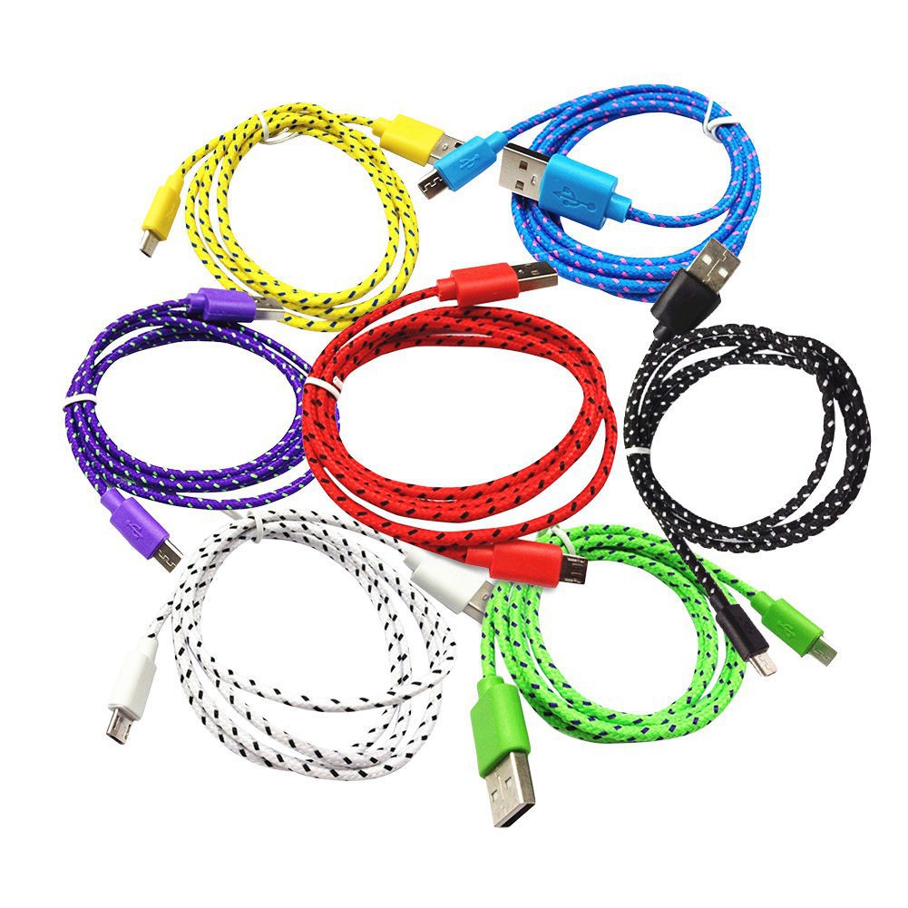 1M Micro USB Data Sync Charger Cable Braided Cord for Galaxy Android Phone