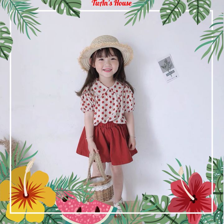 SET ÁO SOWMI KÈM QUẦN ĐÙI CHO BÉ GÁI CHẤT LIỆU ĐŨI CHẤM BI XINH MÁT , ĐÁNG YÊU DIỆN HÈ 🍓🍉TuAn's House🍓🍉