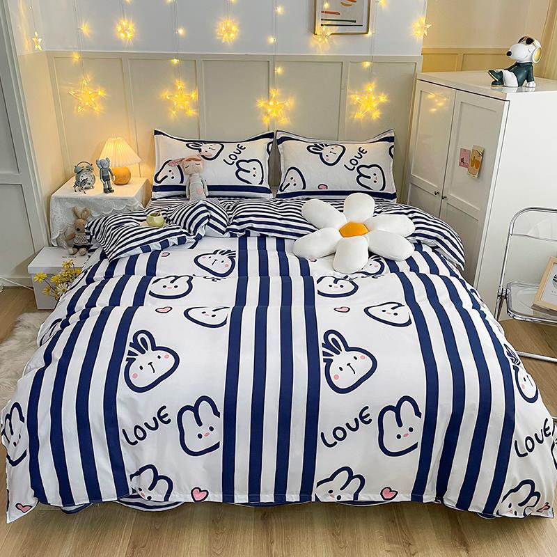 bộ ga giường (Hình Thật) Chần Bông thỏ trắng Cotton M2*2M-M4*2M- M6*2M-M8*2M