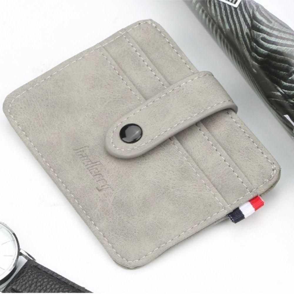 Ví Da PU Dáng Ngắn Đựng Thẻ / Danh Thiếp Nhiều Ngăn Kiểu Retro Cho Nam